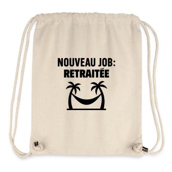 Départ en retraite Nouveau job retraitée - Sac à cordon recyclé Stanley/Stella - blanc naturel - Devant