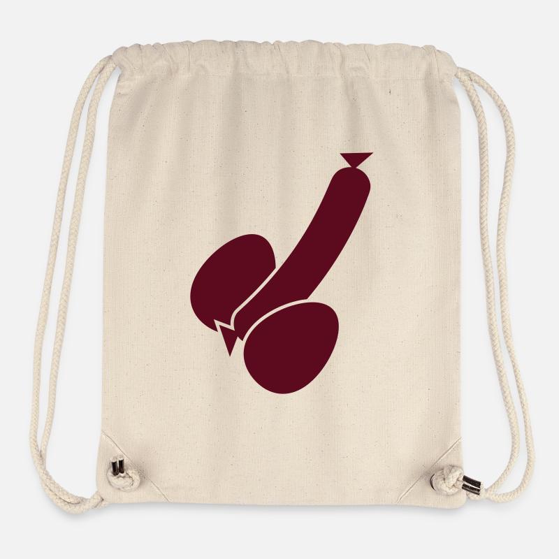 wurst_und_eier_1c - Sac à cordon recyclé Stanley/Stella - blanc naturel