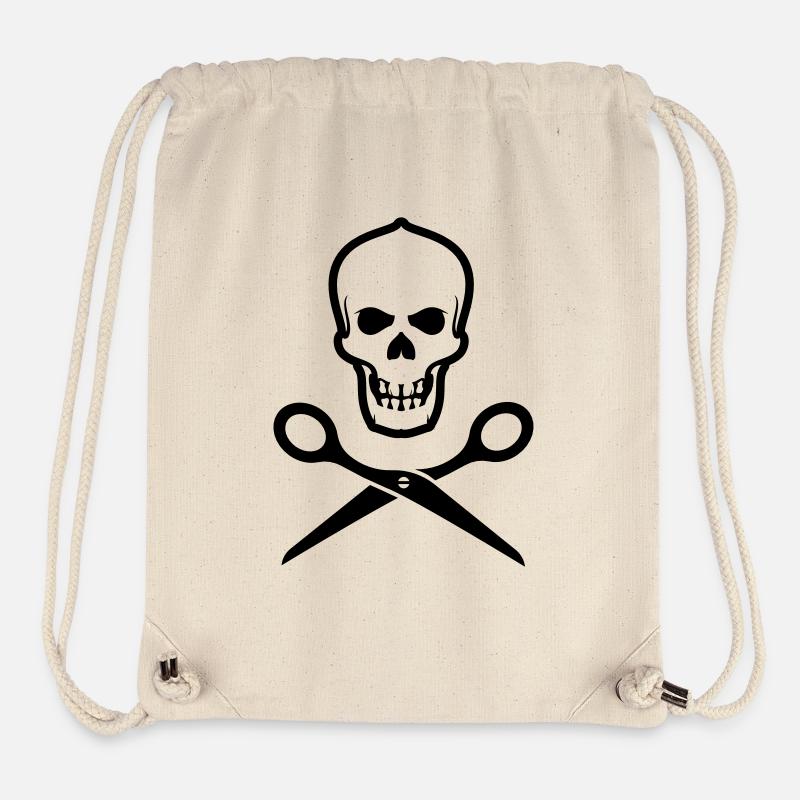 Totenkopf mit Schere - Stanley/Stella recycelter Gym Bag - Naturweiß