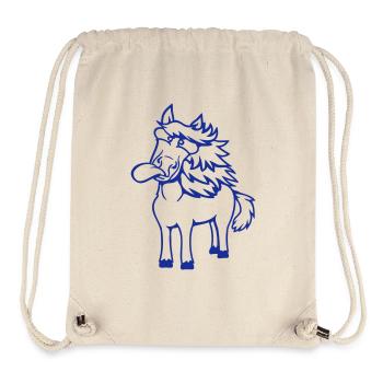 Horse Crazy Tongue Sticking Out Funny Silly - Stanley/Stella Recycled Gym Bag - natural - Front
