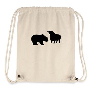 Bull and Bear T Shirt for Investors & Stock Market Experts - Stanley/Stella Recycled Gym Bag - natural - Front