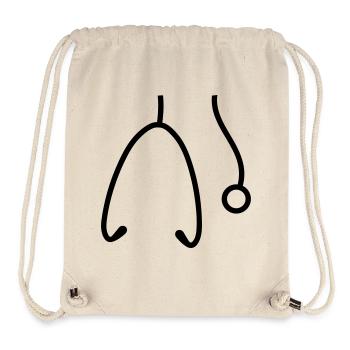 haengend hals Stethoskop abhoeren herzschlag puls - Stanley/Stella recycelter Gym Bag - Naturweiß - Vorne