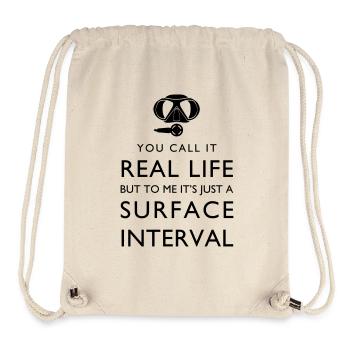 Real life vs surface interval - Stanley/Stella recycelter Gym Bag - Naturweiß - Vorne