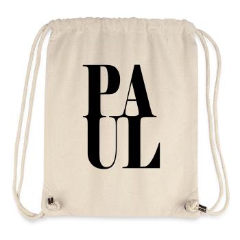 Paul Nom Prénom Police moderne Word Art - Sac à cordon recyclé Stanley/Stella - blanc naturel - Devant