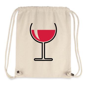XRotweinglas Rund Offen (Rotwein / Wein / 2C) - Stanley/Stella recycelter Gym Bag - Naturweiß - Vorne