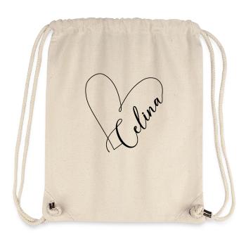 Celina Nom Ligne de coeur - Sac à cordon recyclé Stanley/Stella - blanc naturel - Devant