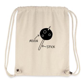 Moon on a Stick (white on dark background) - Stanley/Stella Recycled Gym Bag - natural - Front