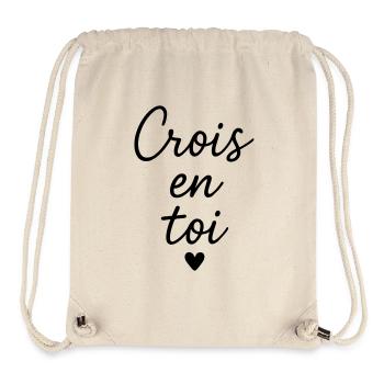 Crois en toi Citation Positive - Sac à cordon recyclé Stanley/Stella - blanc naturel - Devant