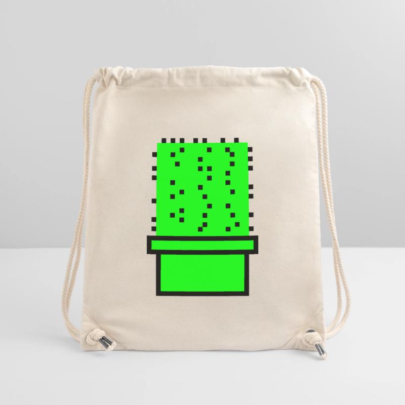 Cactus Cacti Retro Video Game Pixel Flower Pot Stanley/Stella Recycled Gym Bag