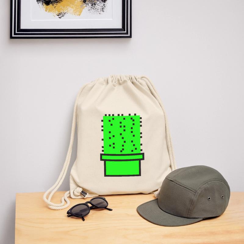 Cactus Cactus Rétro Jeu Vidéo Pot De Fleur Pixel Sac à cordon recyclé Stanley/Stella