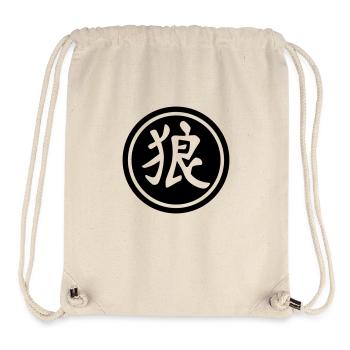 chinese_sign_wolf_b_1c - Sac à cordon recyclé Stanley/Stella - blanc naturel - Devant