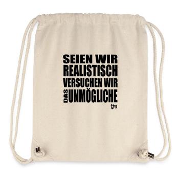 seien wir realistisch versuchen wir das unmögliche - Stanley/Stella recycelter Gym Bag - Naturweiß - Vorne