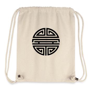 Shou, porte bonheur chinois, symbole longévité / - Sac à cordon recyclé Stanley/Stella - blanc naturel - Devant