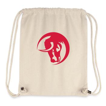 taureau logo animal cercle 30 - Sac à cordon recyclé Stanley/Stella - blanc naturel - Devant