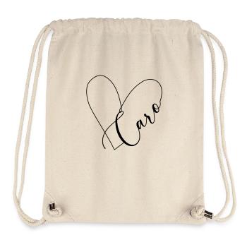 Caro Name Herzlinie - Stanley/Stella recycelter Gym Bag - Naturweiß - Vorne