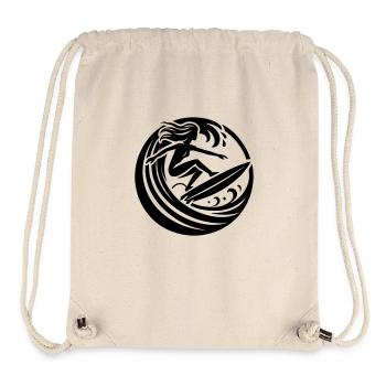 Earthverse Surfer Weibliches Logo schwarz - Stanley/Stella recycelter Gym Bag - Naturweiß - Vorne