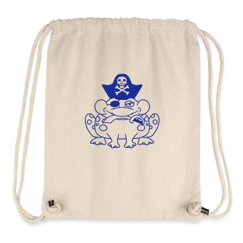 Frog Captain Cap Toad Funny Comic Cartoon - Stanley/Stella Recycled Gym Bag - natural - Front