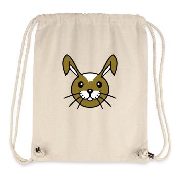 Hase Lustig Gesicht Lächeln glücklich freundlich - Stanley/Stella recycelter Gym Bag - Naturweiß - Vorne