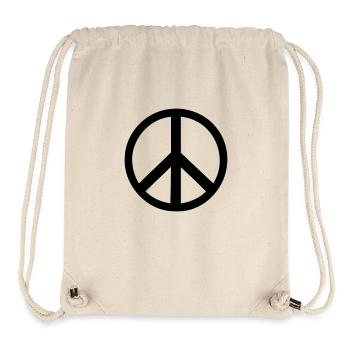 Peace-Sign - Stanley/Stella recycelter Gym Bag - Naturweiß - Vorne