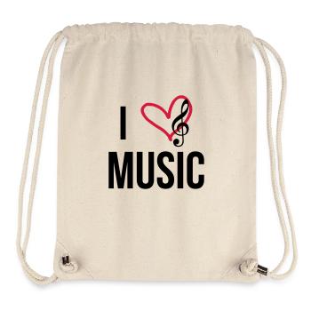 I Love Music - Stanley/Stella recycelter Gym Bag - Naturweiß - Vorne