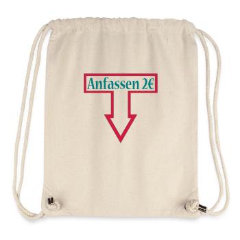 anfassen zwei Euro - Stanley/Stella recycelter Gym Bag - Naturweiß - Vorne