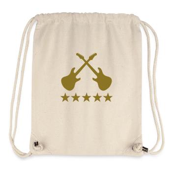 rock guitar deluxe - Sac à cordon recyclé Stanley/Stella - blanc naturel - Devant