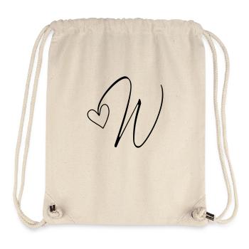 Buchstabe W Buchstabe-W Kalligrafie - Stanley/Stella recycelter Gym Bag - Naturweiß - Vorne
