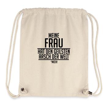 meine Frau hat den geilsten Arsch der Welt - Mich - Stanley/Stella recycelter Gym Bag - Naturweiß - Vorne