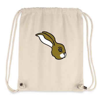 Bunny face peeking sideways profile side view - Stanley/Stella Recycled Gym Bag - natural - Front