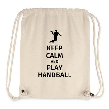 keep calm and play handball - Sac à cordon recyclé Stanley/Stella - blanc naturel - Devant