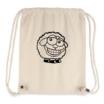 Schaf Grinsen Guckt Doof Frech Lächeln Glücklich - Stanley/Stella recycelter Gym Bag - Naturweiß - Vorne