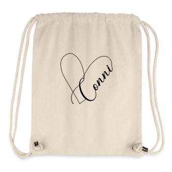 Conni Name Heart Line - Stanley/Stella Recycled Gym Bag - natural - Front