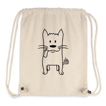 Dog Tongue Out Happy Cute Wiggling - Stanley/Stella Recycled Gym Bag - natural - Front