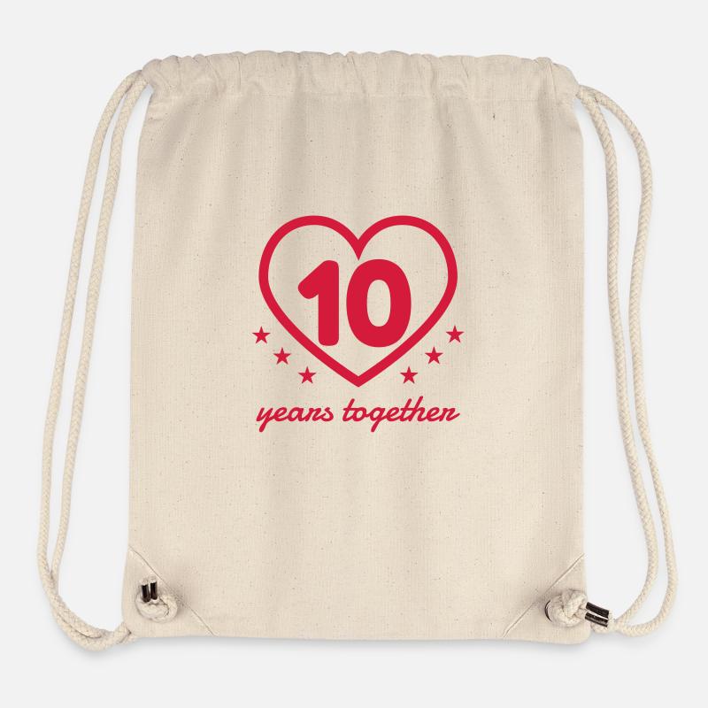 10 - Birthday Wedding - Marriage - Love - Wife - Sac à cordon recyclé Stanley/Stella - blanc naturel