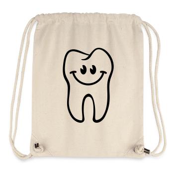 Dent- / Zahn- / Tooth- / Diente- / Dente-Smiley - Sac à cordon recyclé Stanley/Stella - blanc naturel - Devant