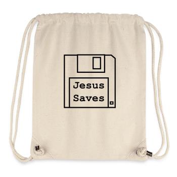 Jesus Saves - Floppy Disk - Stanley/Stella Recycled Gym Bag - natural - Front