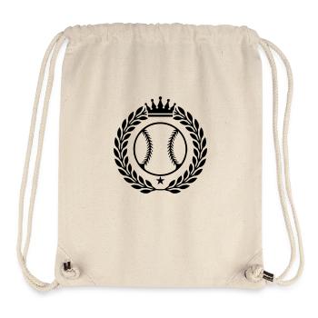 Écusson de baseball - Sac à cordon recyclé Stanley/Stella - blanc naturel - Devant