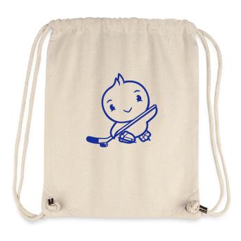 Vogel spielen Eishockey Sport Puck Schläger Hobby - Stanley/Stella recycelter Gym Bag - Naturweiß - Vorne