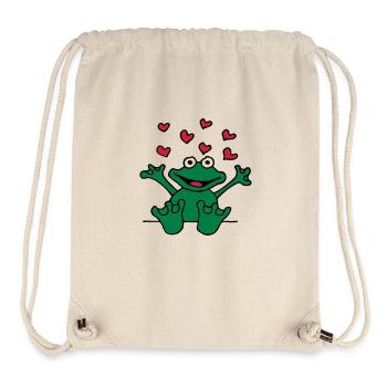 heart_frog_1220113c_a - Stanley/Stella recycelter Gym Bag - Naturweiß - Vorne