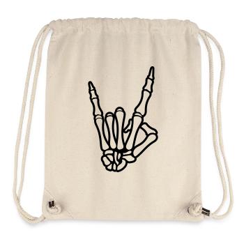 skull hand party symbol rock - Stanley/Stella recycelter Gym Bag - Naturweiß - Vorne