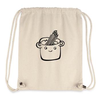 Spaghettikochtopf, Kochtopf, Spaghetti kochen, - Stanley/Stella recycelter Gym Bag - Naturweiß - Vorne