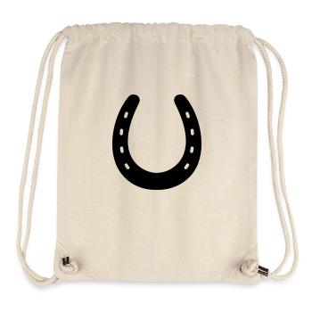 Fer à cheval Clipart symbole forme chevaux - Sac à cordon recyclé Stanley/Stella - blanc naturel - Devant