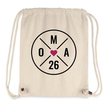 Oma 26 - Herz - Baby Ankündigung - Oma 2026 - Stanley/Stella recycelter Gym Bag - Naturweiß - Vorne