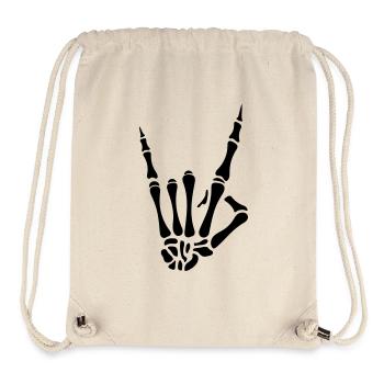 skull hand party symbol rock - Stanley/Stella recycelter Gym Bag - Naturweiß - Vorne