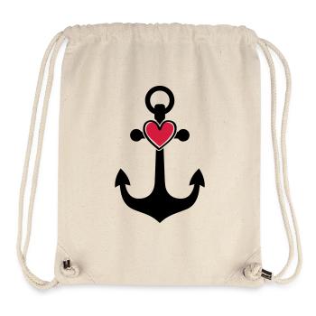 Anchor Heart Icon - Stanley/Stella Recycled Gym Bag - natural - Front