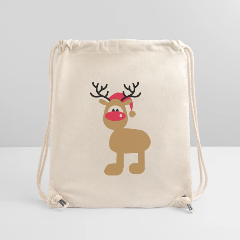Elch mit Weihnachtsmütze Stanley/Stella recycelter Gym Bag