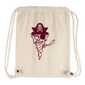 Nasty Fast Food Pizza Pirate Captain Eye Patch - Stanley/Stella Recycled Gym Bag - natural - Front