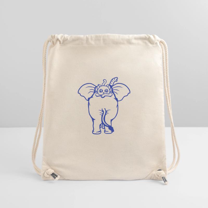 Chat Éléphant Équipe de marche Couché 2 Amis Mignon Sac à cordon recyclé Stanley/Stella
