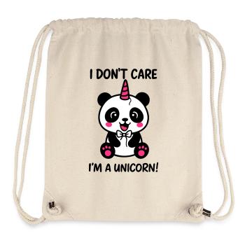 Panda Einhorn Ist mir egal, ich bin ein Einhorn - Stanley/Stella recycelter Gym Bag - Naturweiß - Vorne