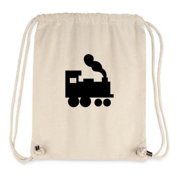 Zug - Bahn - Lok - Lokomotive - Stanley/Stella recycelter Gym Bag - Naturweiß - Vorne